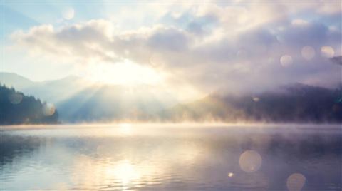 Mountain lake at dawn 2