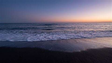 Ocean waves lapping shore