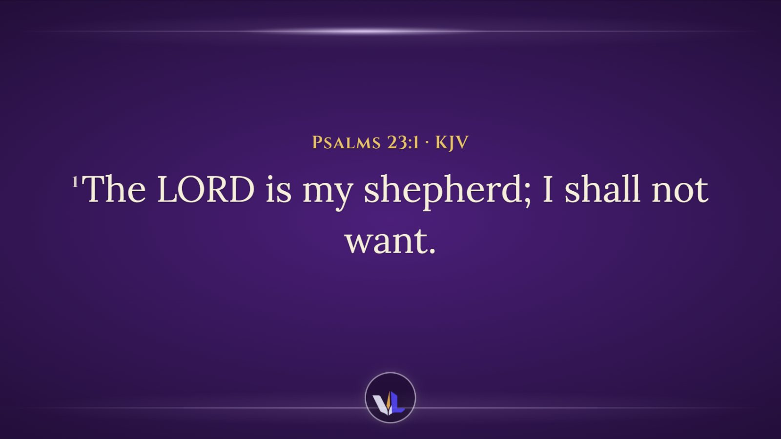 Psalm 23:1 in the Royal style